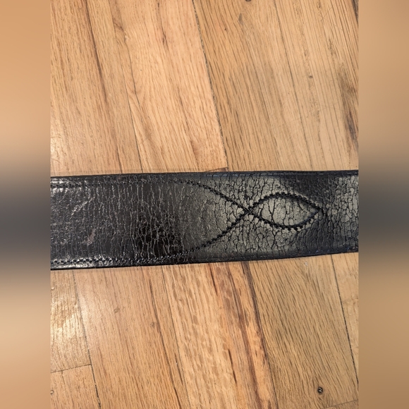 Black Leather Gun Belt Safety Speed Holster Belt Montebello Cal Belt 32 USA - Picture 7 of 15